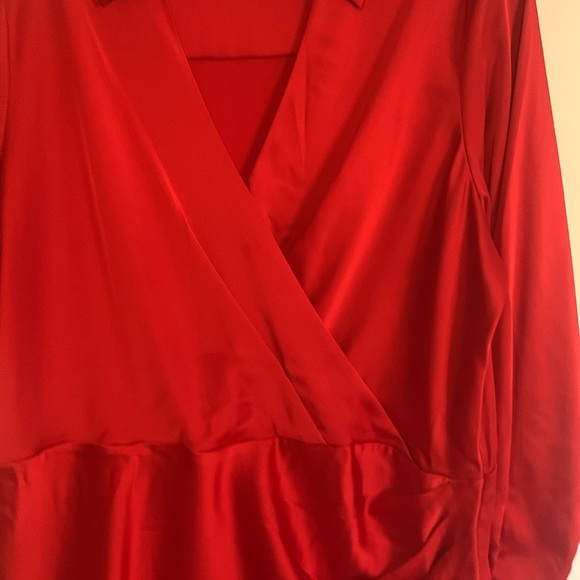 A NEW DAY RED DRAPED WRAP DRESS LONG SLEEVE DRESS SIZE XL - Picture 6 of 6